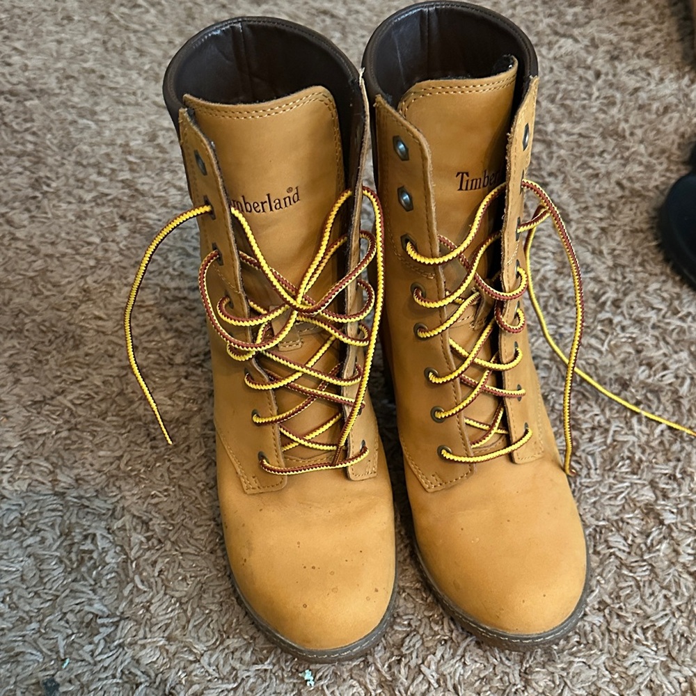 Timberland Mustard Lace-Up Boots